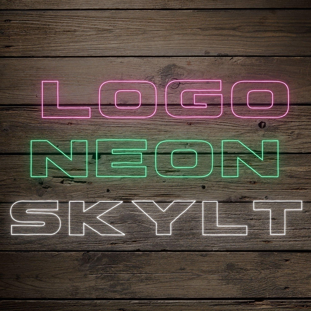 Neonskilt med logo – design efter dit logo og din tekst inden for 3 timer!