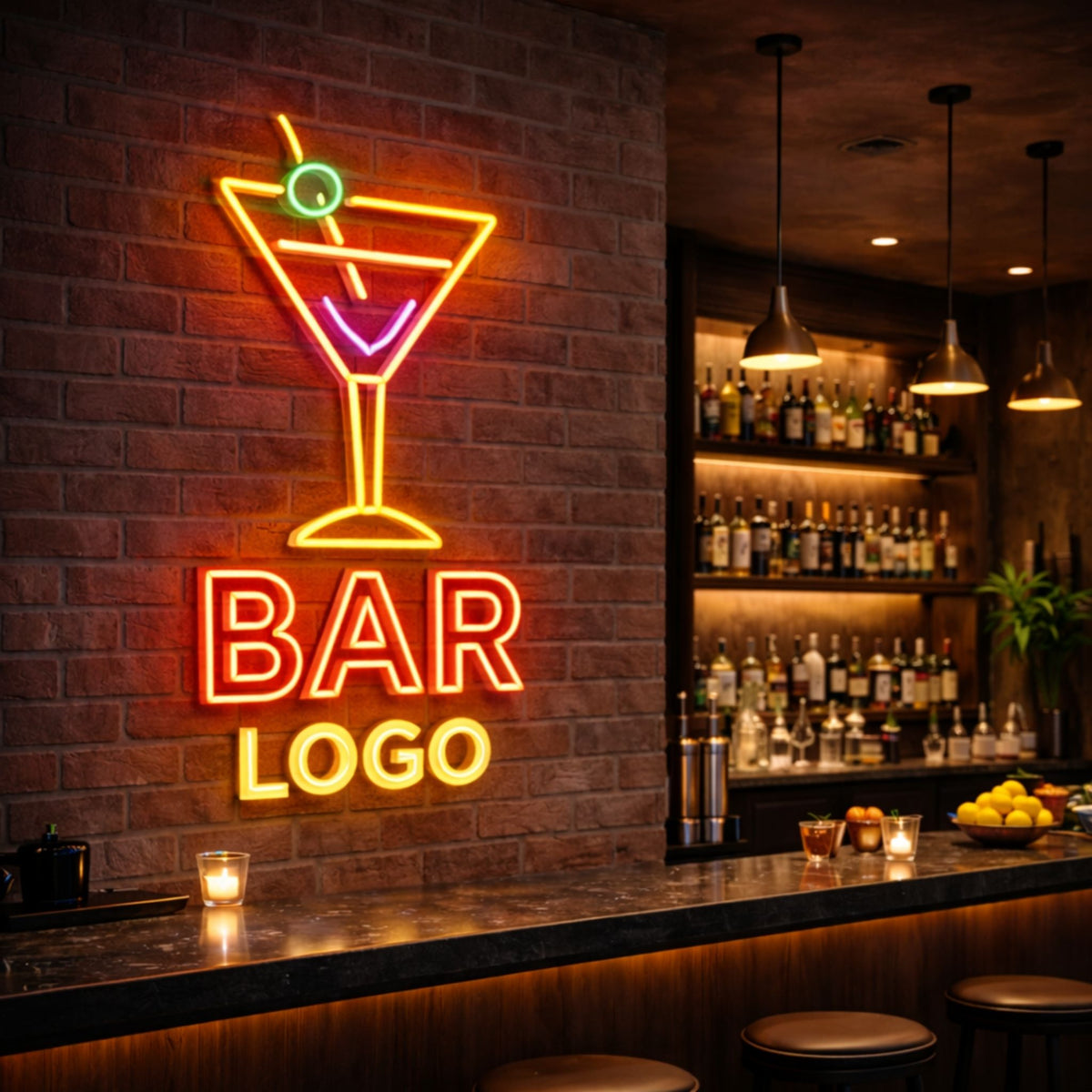 Neonskilt til bar med dit logo – vi skaber et design, der er tilpasset din bar!